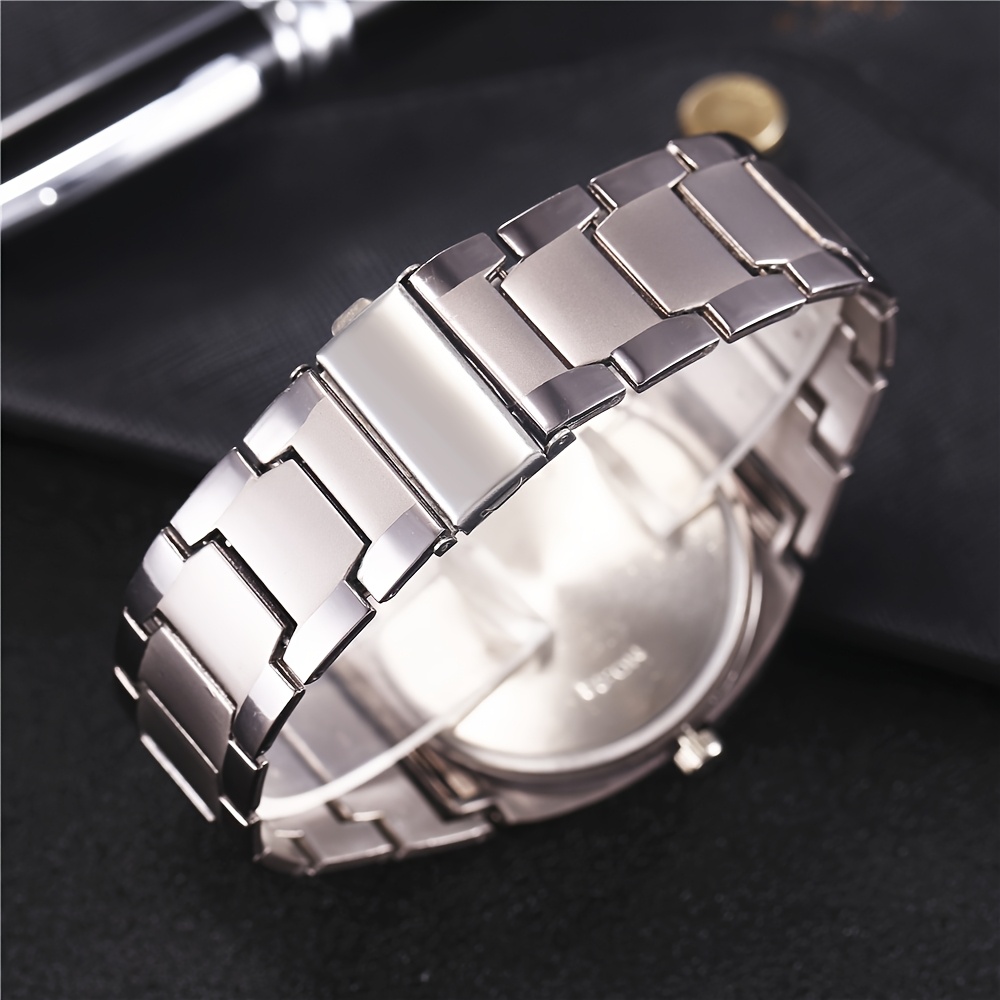 Men's 2pcs Luxury Watch & Necklace Set, Casual Style